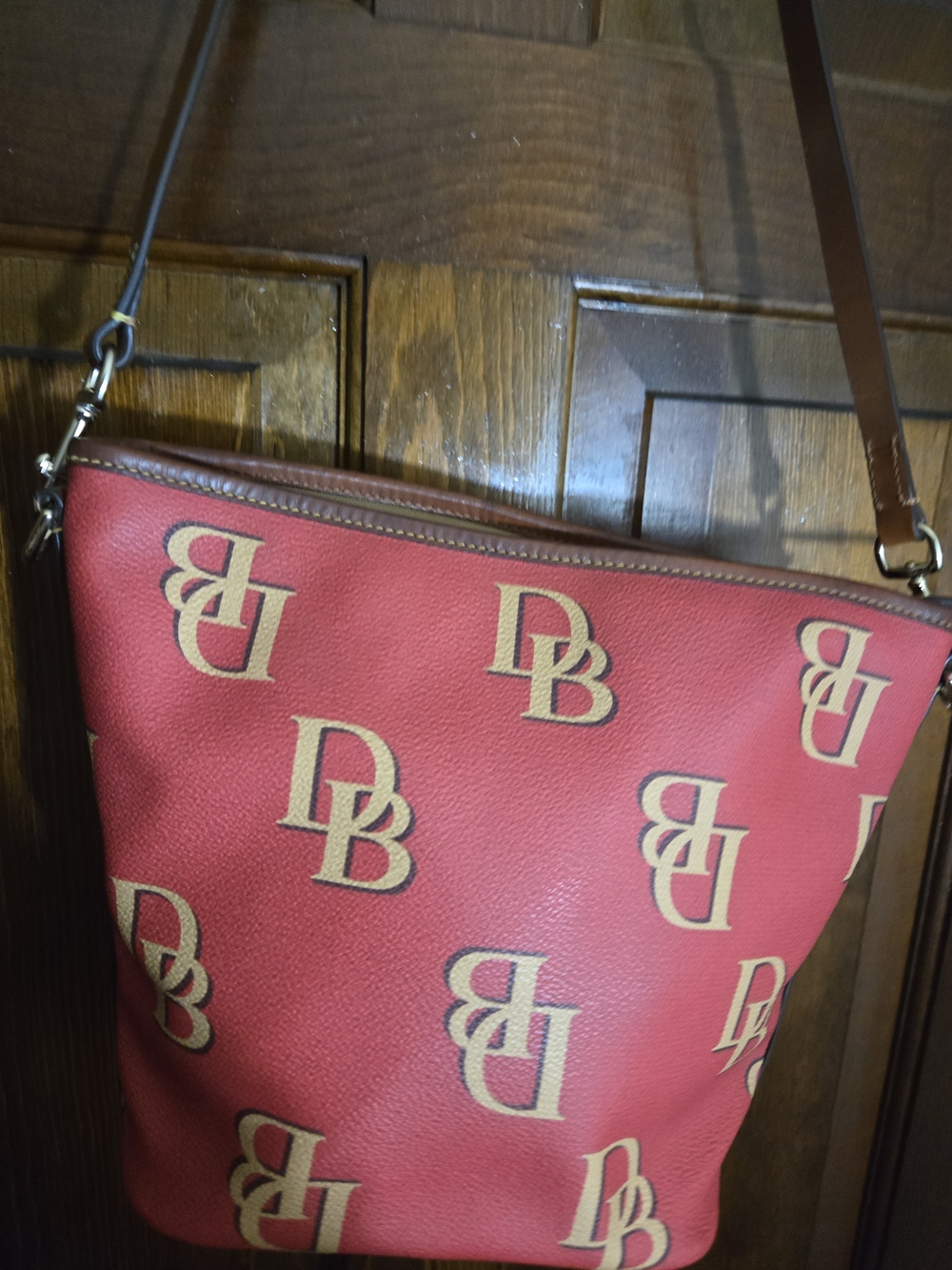 Signature Red Leather Dooney & Bourke Crossbody Bag